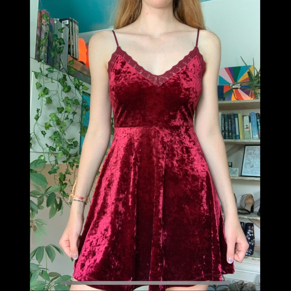 Red velvet dress